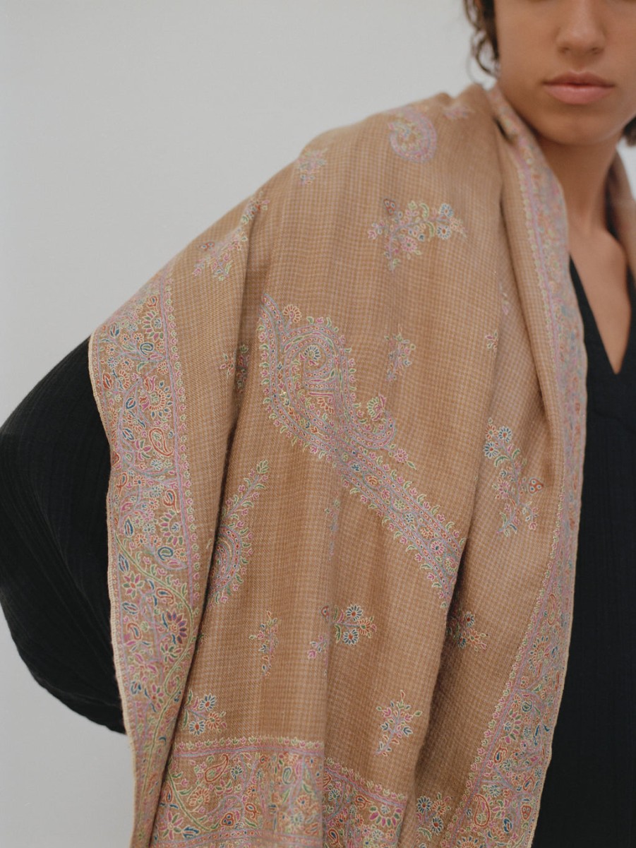 Accessories UNTITLED DESIGN LLP | Yaser Shaw Embroidered Pashmina Shawl,