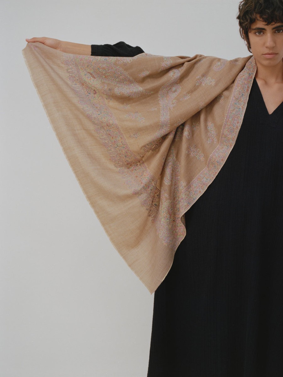 Accessories UNTITLED DESIGN LLP | Yaser Shaw Embroidered Pashmina Shawl,