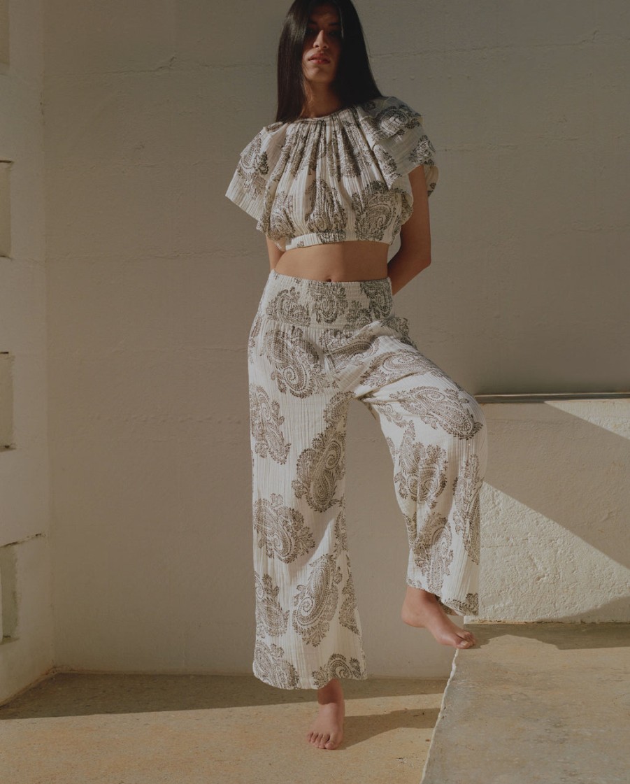 Bottoms UNTITLED DESIGN LLP | Maya Flare Blockprint Pants,