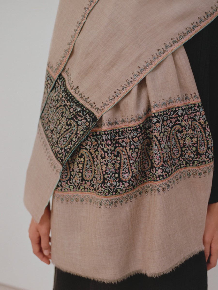 Accessories UNTITLED DESIGN LLP | Yaser Shaw Embroidered Pashmina Shawl,