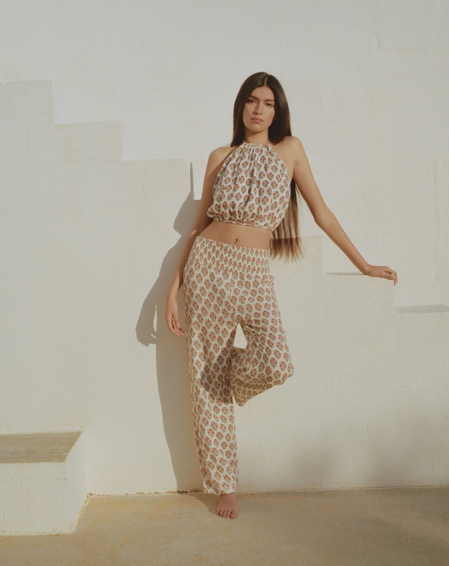 Bottoms UNTITLED DESIGN LLP | Maya Flare Blockprint Pants,