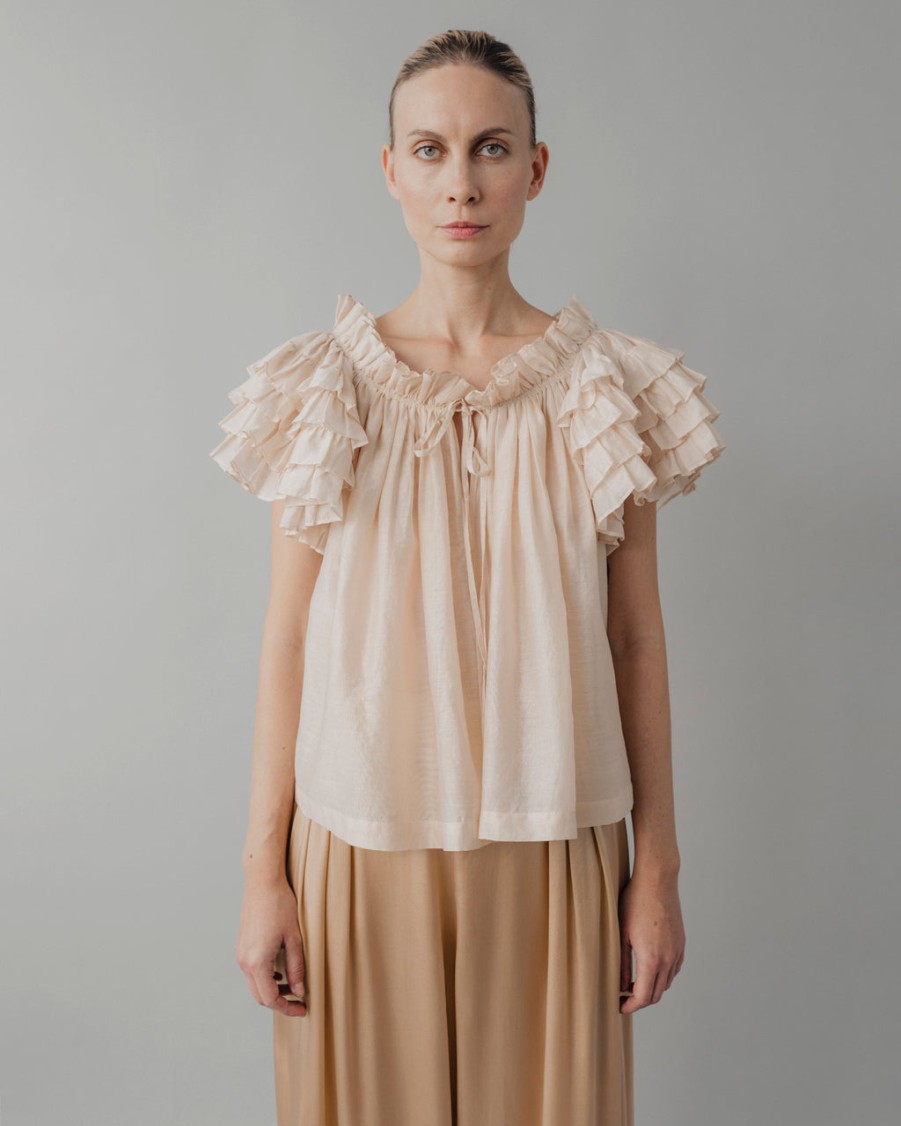 Tops UNTITLED DESIGN LLP | Sophie Short-Sleeve Ruffle Blouse,